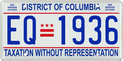 DC license plate EQ1936