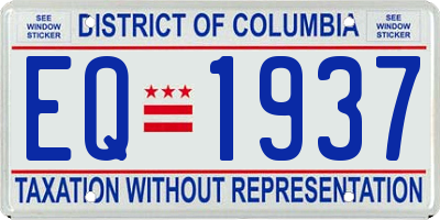 DC license plate EQ1937