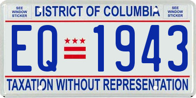 DC license plate EQ1943