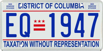DC license plate EQ1947