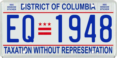 DC license plate EQ1948