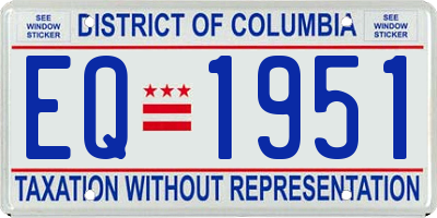 DC license plate EQ1951