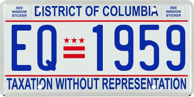 DC license plate EQ1959