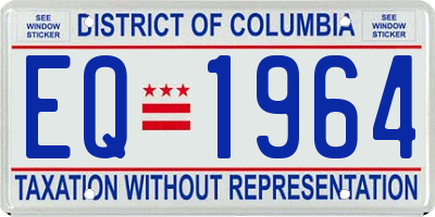 DC license plate EQ1964