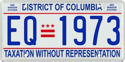 DC license plate EQ1973