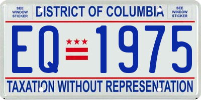 DC license plate EQ1975