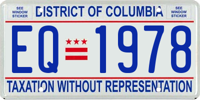DC license plate EQ1978