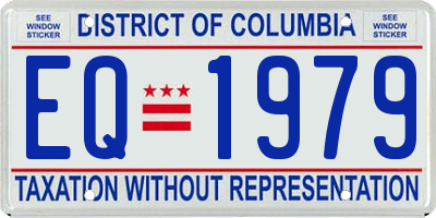 DC license plate EQ1979