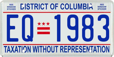 DC license plate EQ1983