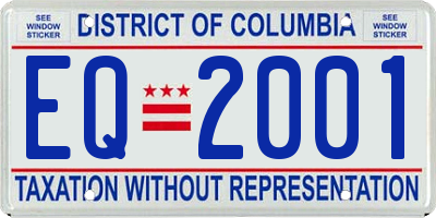 DC license plate EQ2001