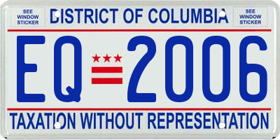 DC license plate EQ2006