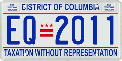 DC license plate EQ2011