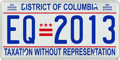 DC license plate EQ2013