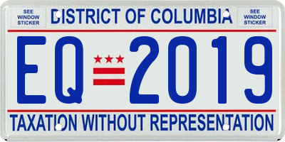 DC license plate EQ2019