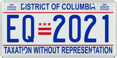 DC license plate EQ2021