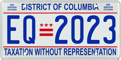 DC license plate EQ2023