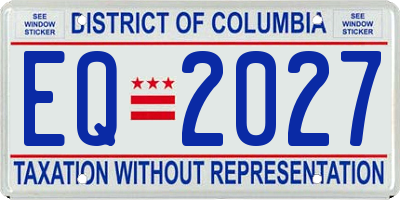 DC license plate EQ2027