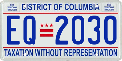 DC license plate EQ2030