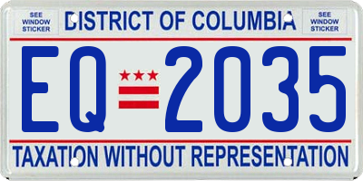 DC license plate EQ2035