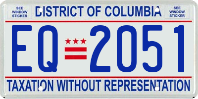 DC license plate EQ2051