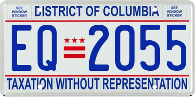 DC license plate EQ2055