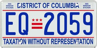 DC license plate EQ2059