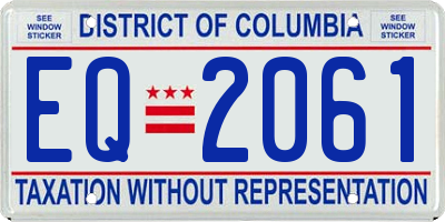 DC license plate EQ2061