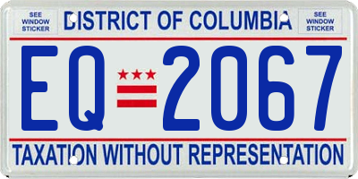 DC license plate EQ2067