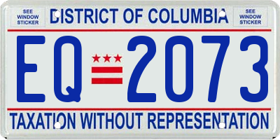 DC license plate EQ2073