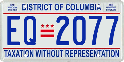 DC license plate EQ2077