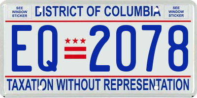 DC license plate EQ2078
