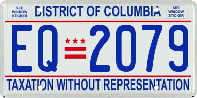 DC license plate EQ2079