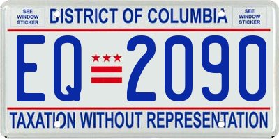 DC license plate EQ2090