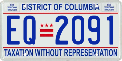 DC license plate EQ2091