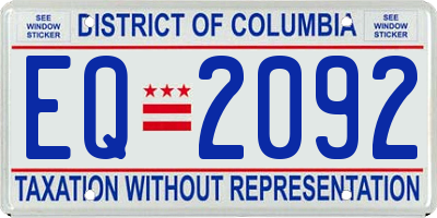 DC license plate EQ2092