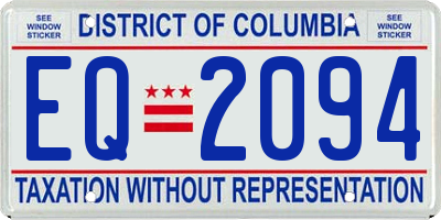 DC license plate EQ2094