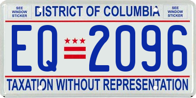 DC license plate EQ2096