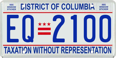 DC license plate EQ2100