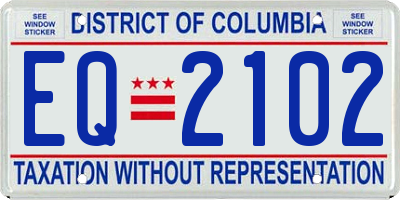 DC license plate EQ2102