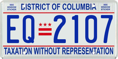 DC license plate EQ2107