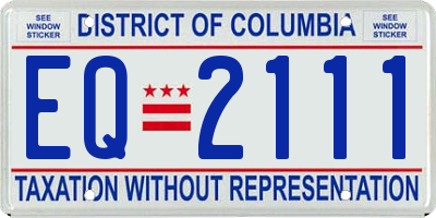 DC license plate EQ2111