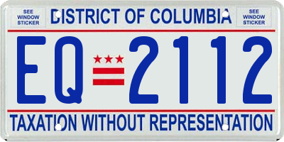 DC license plate EQ2112