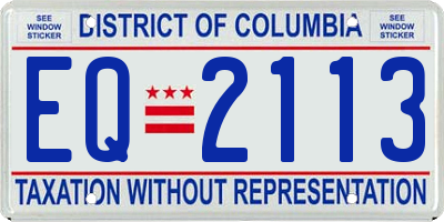 DC license plate EQ2113