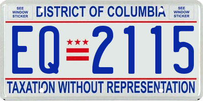 DC license plate EQ2115