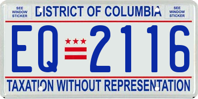 DC license plate EQ2116