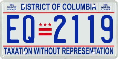DC license plate EQ2119