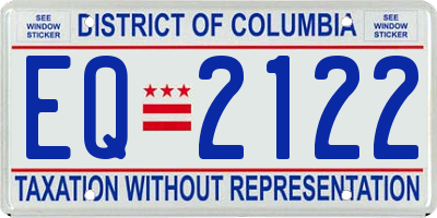 DC license plate EQ2122