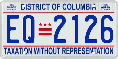DC license plate EQ2126