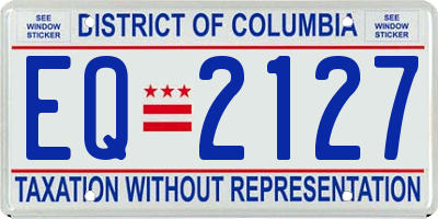DC license plate EQ2127