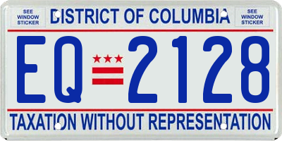 DC license plate EQ2128